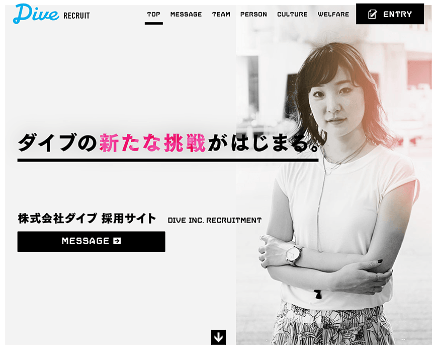 株式会社ダイブ採用サイト【Dive inc. RECRUITMENT】 PC画像