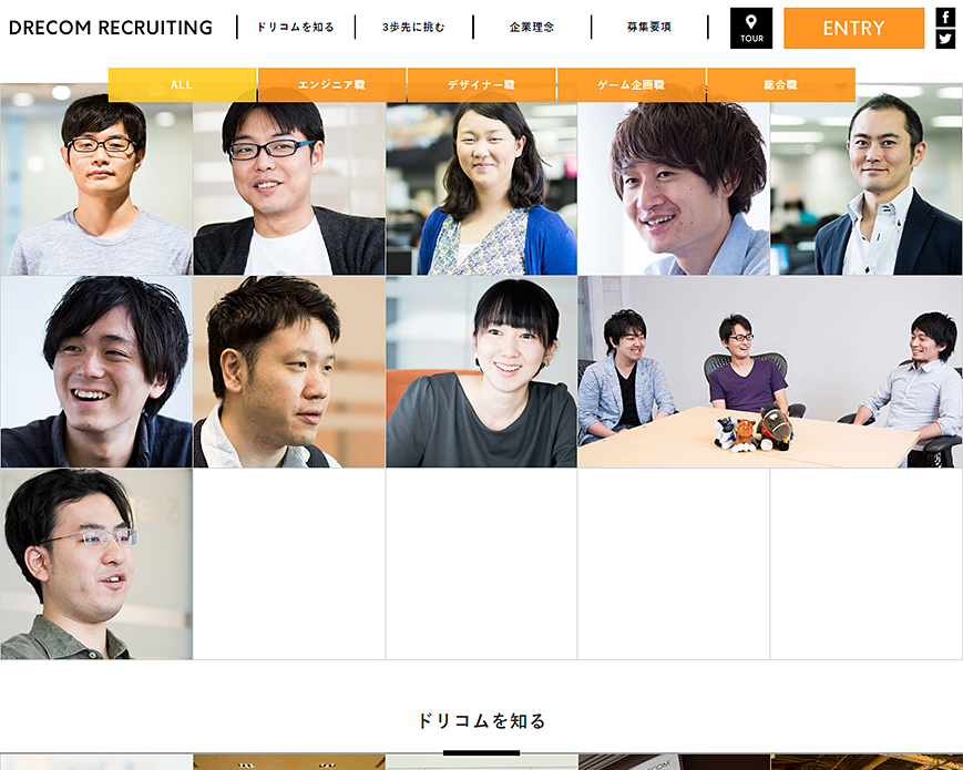 RECRUITING WEBSITE | 株式会社ドリコム PC画像