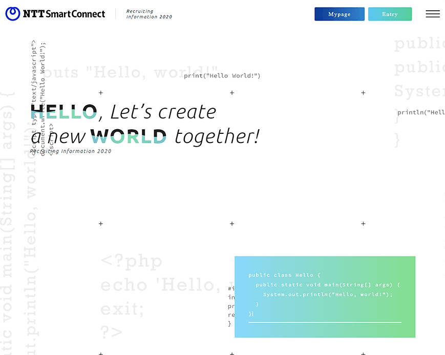 ＮＴＴスマートコネクト｜新卒採用2020 PC画像