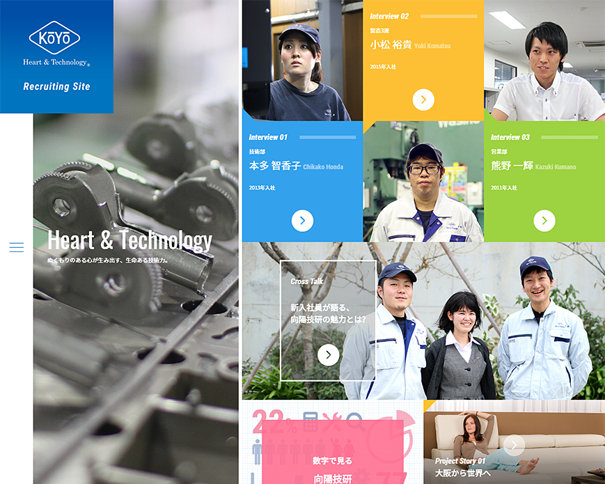 向陽技研 リクルートサイト｜座椅子・ソファのラチェットギアの開発製造 PC画像