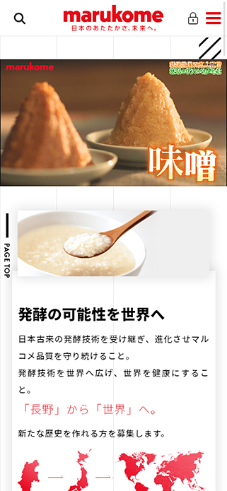 マルコメ株式会社 2021新卒採用 - MARUKOME RECRUITING INFORMATION 2021 SP画像