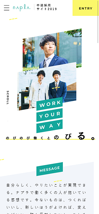 ヘアケアメーカーナプラの中途採用サイト SP画像