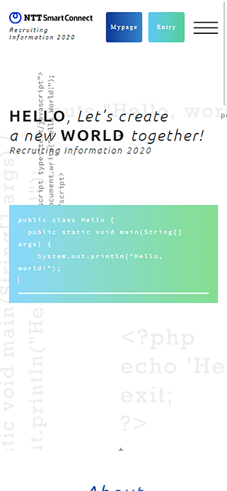 ＮＴＴスマートコネクト｜新卒採用2020 SP画像